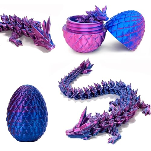Jiahuade 3D Gedrucktes Drachenei Beweglicher Drache Dracheneier mit Drachen im Inneren Drachenei Spielzeug Kristalldrachenspielzeug Drachenspielzeug für Kinder, Jungen und Mädchen (D) von Jiahuade