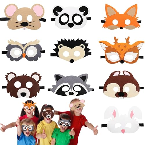 Jiahuade Tiermasken für Kinder,10 Stück Filz Tiermasken,Tiermasken Zum Ausmalen,Maske Tier Wiederverwendbar,Filzmaske Geeignet für Geburtstagsfeiern,Dschungel Party Deko,Cosplay Party,Kostümpartys Jiahuade Tiermasken für Kinder,10 Stück Filz Tiermasken,Tiermasken Zum Ausmalen,Maske Tier Wiederverwendbar,Filzmaske Geeignet für Geburtstagsfeiern,Dschungel Party Deko,Cosplay Party,Kostümpartys von Jiahuade