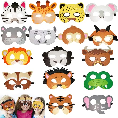 Jiahuade Tiermasken für Kinder,Filz Tiermasken,Kindermaske Rollenspiel,Maske Tier Wiederverwendbar,Filzmaske Geeignet für Geburtstagsfeiern,Dschungel Party Deko,Cosplay Party,Kostümpartys Jiahuade Tiermasken für Kinder,Filz Tiermasken,Kindermaske Rollenspiel,Maske Tier Wiederverwendbar,Filzmaske Geeignet für Geburtstagsfeiern,Dschungel Party Deko,Cosplay Party,Kostümpartys von Jiahuade