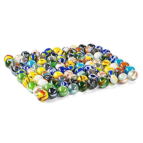 430g Kleine Glasmurmeln,100 Stück Glas Murmeln Kinder Murmelspiel,15mm Bunte Murmeln Deko Glas Spielzeug,Glasmurmeln Bunt für Murmelspiel Kinder Haus Dekoration von Jiahuade