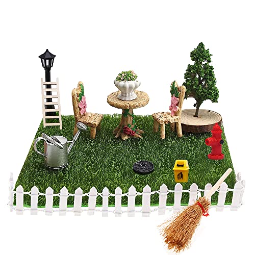 Jiahuade 15Pcs Miniatur Garten Zubehör,Mini Gartenmöbel Deko,Mikrolandschaft,Weihnachtswichtel Zubehör,Miniatur Garten Deko,Mini Garten Dekoration Set,Miniatur Ornamente von Jiahuade
