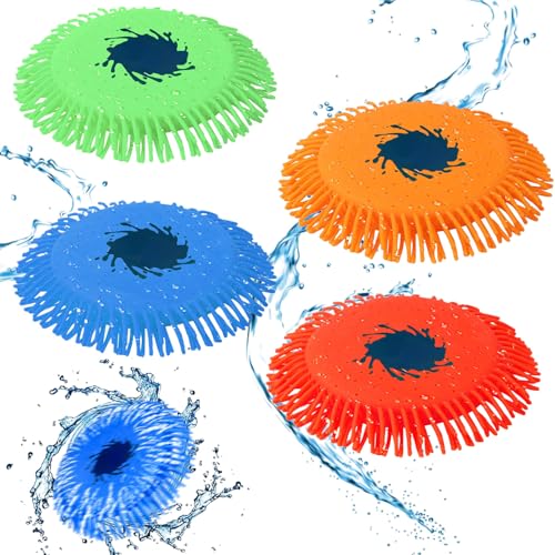 Wasser Frisbee,4 Stück Wasser-Wurfscheibe,Wasser Wurfscheibe aus Schaumstoff und Silikon,Wurfscheibe Wasserspielzeug,Wasserspielzeug Pool für Kinder,Sommer Spaß von Jiahuade
