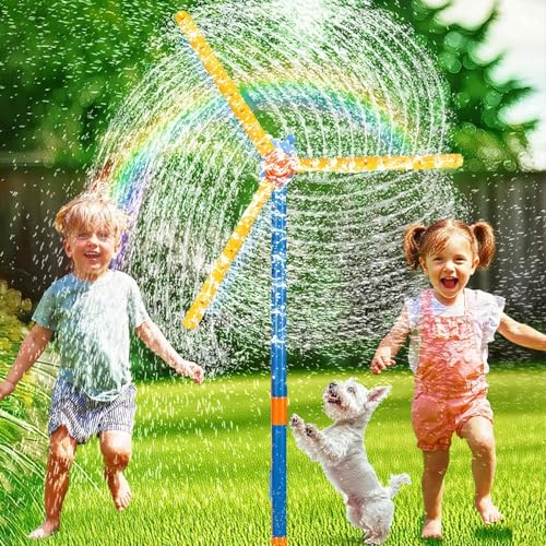 Windmühlen Wassersprinkler,Wassersprinkler Kinder,Wasserspielzeug Sprinkler,Outdoor Wasserspielzeug Kinder,Sprinkler Spiele für Wasserblume,Außenbereich,Rasen,Garten,Pool-Party von Jiahuade