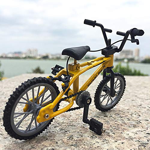 Jiakalamo Finger Bike - Spielzeug Finger Fahrrad, Miniatur Fahrrad Spielzeug, Simulation Mini Finger Mountainbike, Fahrrad Modell Kollektionen Dekoration (Gelb) von Jiakalamo
