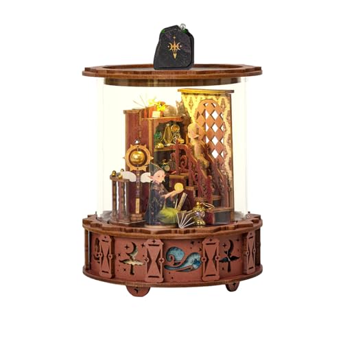 Book Nook Kit, DIY Puppenhaus Häuser DIY Miniature House 3D Puzzle & Buchstütze （Kein Kleber oder Batterien enthalten） (Magisches Schatzpavillon) von Jianyana