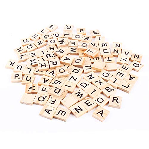 Jiawu 100 STCS Alphabet Holzteile Zahlen Puzzle -Fliesen -Buchstaben für Rechtschreibung und Bilderkennung, Verbindung für Eltern und von Jiawu