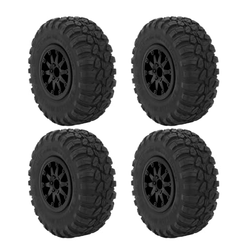 Jiawu 2,2-Zoll-RC-Crawler-Nabenreifen, Hohe Abriebfestigkeit, Einfache Installation, 2,2-Zoll-RC-Car-Nabenräder, Starker Grip, Flexibel, 4 Stück für RC-Car-Zubehör (Black) von Jiawu