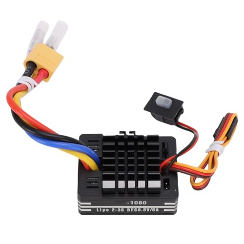 Jiawu Gebürstete ESC, 80A -Wasserdichtungsgeschwindigkeit RC ESC, Elektronischer Geschwindigkeitsregler mit XT60, Arbeit mit 540 550 750 Motoren, Ersatzteile für Boots -RC -Auto von Jiawu