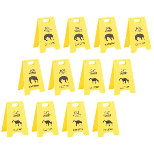 Jiawu Hunde- und Katzen -Vomit Vorsichtszeichen Kreatives Design für Haustiere, Praktisches Alarmsystem für Häuser und Petrifrifriendly Unternehmen (Yellow) von Jiawu