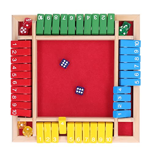 Jiawu Shut Box Würfelspiel, Holzbrett-Tisch-mathhe-Spiel, Würfel-Brettspiel für Familien-Tisch-Mathe, 8 Würfel für 2–4 Spieler (#2) von Jiawu