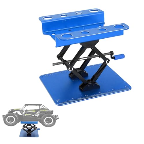 RC-Autoarbeitsstand, Reparaturwerkstation 360 Grad Rotation Auftrieb oder Niedrigere Legierungsunterstützung Erhöhung von Plattformen für 1/8 1/10 1/12 1/16 RC-Autokrawler, 6-14 Cm (Schwarz Blau) von Jiawu