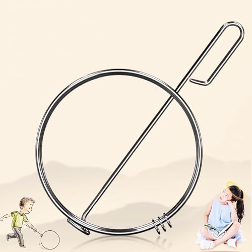 Jidanmian Outdoor-Rollreifen aus Eisen, Handschiebespielzeug, U-förmiger Metall-Schiebehaken, Rollreifen aus Eisen zur Verbesserung von Gleichgewicht und Koordination(50 cm) von Jidanmian