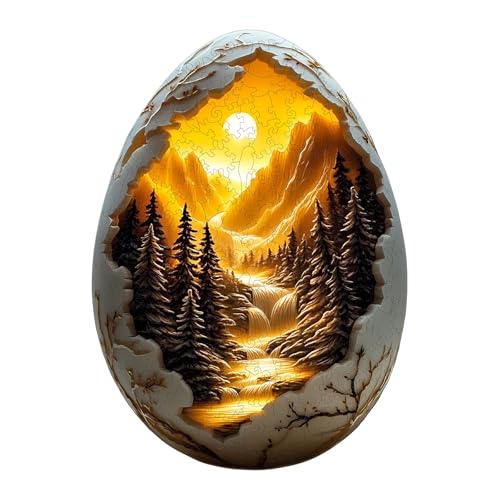 Jigfoxy Holzpuzzle Erwachsene, 3D Vision Eierschalenwelt Holz Puzzle Erwachsen, einzigartiges Holztierpuzzle, Familie und Freunde L-39.2 * 28.1cm-280pcs von Jigfoxy