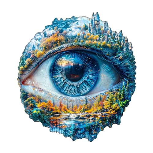 Jigfoxy Holzpuzzle Erwachsene, Auge der Natur Holz Puzzle Erwachsen, einzigartiges Holzpuzzle in Tierform, Familie und Freunde L-34 * 31.3cm-230pcs von Jigfoxy
