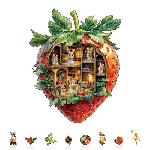 Jigfoxy Holzpuzzle Erwachsene, Erdbeerhaus Holz Puzzle Erwachsen,einzigartiges Holztierpuzzle, Familie und Freunde L-34 * 27.3cm-195pcs Jigfoxy Holzpuzzle Erwachsene, Erdbeerhaus Holz Puzzle Erwachsen,einzigartiges Holztierpuzzle, Familie und Freunde L-34 * 27.3cm-195pcs von Jigfoxy