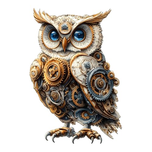 Jigfoxy Holzpuzzle Erwachsene, Eule Holz Puzzle Erwachsen, Wooden Puzzle, Einzigartiges Lernspielzeug in Tierform für Freunde der Familie L-34 * 23.2cm-200pcs von Jigfoxy