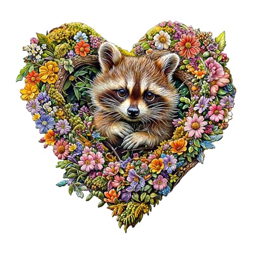 Jigfoxy Holzpuzzle Erwachsene, Waschbär Holz Puzzle Erwachsen, einzigartiges Holztierpuzzle, Familie und Freunde L-34 * 33cm-220pcs Jigfoxy Holzpuzzle Erwachsene, Waschbär Holz Puzzle Erwachsen, einzigartiges Holztierpuzzle, Familie und Freunde L-34 * 33cm-220pcs von Jigfoxy