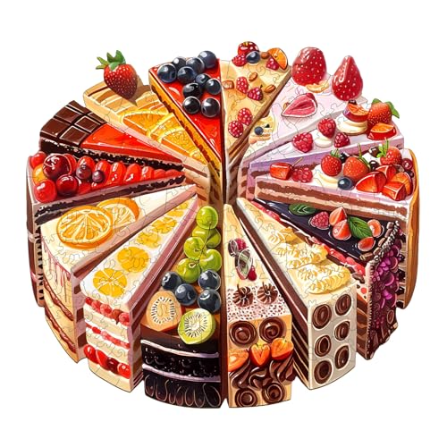 Jigfoxy Holzpuzzle für Erwachsene, Geburtstagskuchen-Puzzles für Erwachsene, einzigartige Tierform-Holzschnitt-Puzzles, Weihnachtsgeschenke, Thanksgiving-Geschenke für Freunde und Familie (L-34 x 34 Jigfoxy Holzpuzzle für Erwachsene, Geburtstagskuchen-Puzzles für Erwachsene, einzigartige Tierform-Holzschnitt-Puzzles, Weihnachtsgeschenke, Thanksgiving-Geschenke für Freunde und Familie (L-34 x 34 von Jigfoxy