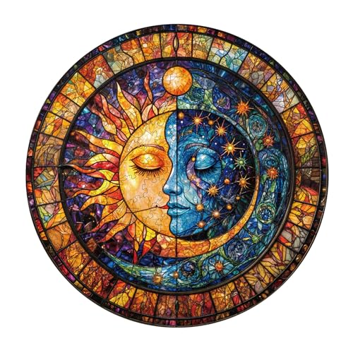 Jigfoxy Holzpuzzle für Erwachsene, Sonne und Mond, Puzzles für Erwachsene, einzigartige Tierform, Holzschnitt-Puzzles, Weihnachtsgeschenke, Thanksgiving-Geschenke für Freunde, Familie (L-34 x 34 cm Jigfoxy Holzpuzzle für Erwachsene, Sonne und Mond, Puzzles für Erwachsene, einzigartige Tierform, Holzschnitt-Puzzles, Weihnachtsgeschenke, Thanksgiving-Geschenke für Freunde, Familie (L-34 x 34 cm von Jigfoxy
