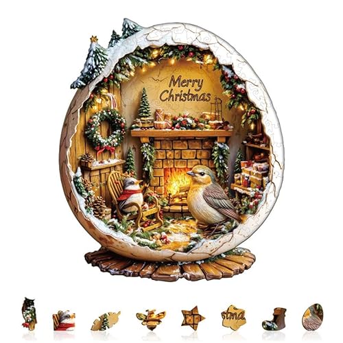 Jigfoxy Holzpuzzles für Erwachsene, 235-teiliges Weihnachts-Vogelhaus-Puzzle, einzigartiges tierförmiges Puzzle für Erwachsene und Jugendliche, kreatives Geschenk mit Premium-Holzbox, 34 x 29,2 cm Jigfoxy Holzpuzzles für Erwachsene, 235-teiliges Weihnachts-Vogelhaus-Puzzle, einzigartiges tierförmiges Puzzle für Erwachsene und Jugendliche, kreatives Geschenk mit Premium-Holzbox, 34 x 29,2 cm von Jigfoxy