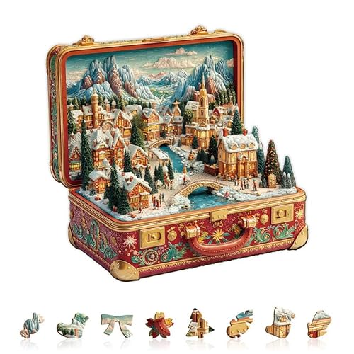 Jigfoxy Holzpuzzles für Erwachsene, 260-teiliges Weihnachtskoffer-Landschaftspuzzle, einzigartiges tierförmiges Puzzle für Erwachsene und Jugendliche, kreatives Geschenk mit Premium-Holzbox, 34 x 33 Jigfoxy Holzpuzzles für Erwachsene, 260-teiliges Weihnachtskoffer-Landschaftspuzzle, einzigartiges tierförmiges Puzzle für Erwachsene und Jugendliche, kreatives Geschenk mit Premium-Holzbox, 34 x 33 von Jigfoxy