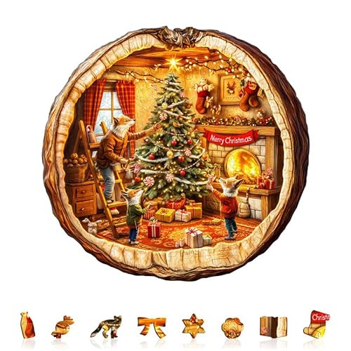 Jigfoxy Holzpuzzles für Erwachsene, 265-teiliges Weihnachtsfuchs-Garten-Puzzle, einzigartiges tierförmiges Puzzle für Erwachsene und Jugendliche, kreatives Geschenk mit Premium-Holzbox, 34 x 32,5 cm Jigfoxy Holzpuzzles für Erwachsene, 265-teiliges Weihnachtsfuchs-Garten-Puzzle, einzigartiges tierförmiges Puzzle für Erwachsene und Jugendliche, kreatives Geschenk mit Premium-Holzbox, 34 x 32,5 cm von Jigfoxy