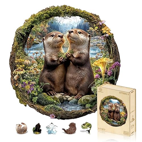 Jigfoxy Holzpuzzles für Erwachsene, Otter-Paar, Holzpuzzles für Erwachsene, einzigartige Tierform, Holzpuzzle für Erwachsene, Geburtstagsgeschenke für Puzzle-Liebhaber, Familie, Freund (L-32,8 x 34 cm Jigfoxy Holzpuzzles für Erwachsene, Otter-Paar, Holzpuzzles für Erwachsene, einzigartige Tierform, Holzpuzzle für Erwachsene, Geburtstagsgeschenke für Puzzle-Liebhaber, Familie, Freund (L-32,8 x 34 cm von Jigfoxy