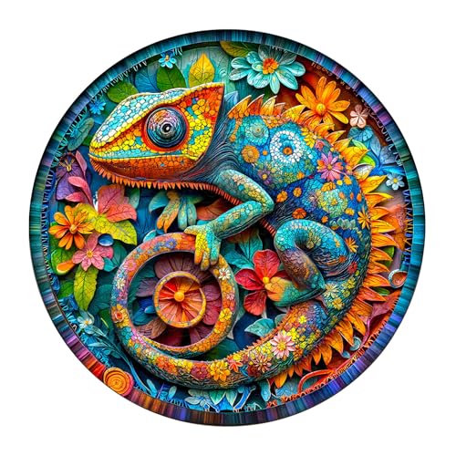 Jigfoxy Holzpuzzles für Erwachsene, Papier-Chamäleon-Holzpuzzles Erwachsene, einzigartige Tierform Holzpuzzle für Erwachsene, Geburtstagsgeschenke für Puzzle-Liebhaber, Familie, Freund (S-21,6 x 21,6 Jigfoxy Holzpuzzles für Erwachsene, Papier-Chamäleon-Holzpuzzles Erwachsene, einzigartige Tierform Holzpuzzle für Erwachsene, Geburtstagsgeschenke für Puzzle-Liebhaber, Familie, Freund (S-21,6 x 21,6 von Jigfoxy