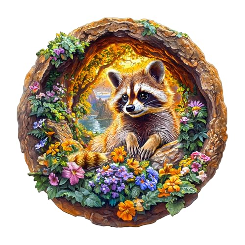 Jigfoxy Holzpuzzles für Erwachsene, Waschbär-Holzpuzzles Erwachsene, einzigartige Tierform Holzpuzzle für Erwachsene, Geburtstagsgeschenke für Puzzle-Liebhaber, Familie, Freund (M-29 x 28,7 cm, 200 Jigfoxy Holzpuzzles für Erwachsene, Waschbär-Holzpuzzles Erwachsene, einzigartige Tierform Holzpuzzle für Erwachsene, Geburtstagsgeschenke für Puzzle-Liebhaber, Familie, Freund (M-29 x 28,7 cm, 200 von Jigfoxy