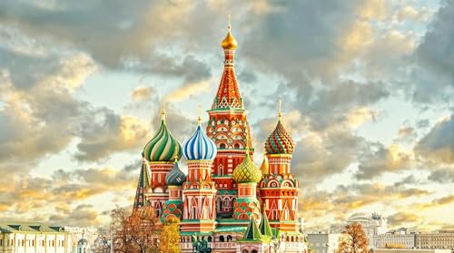 Jigso Puzzles Für Adults 1000 Stück, St. Basil's Cathedral ，Puzzles Für Adults Educational Game Challenge Toy 1000 Stücks,Familie 29.53 X 19.69 Inch von Jigso