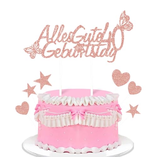 Glitzer Tortenaufsatz - Happy Birthday Cake Topper - Torten Dekorationen für 40. Geburtstagsparty - Glitzerndes Roségold - Ideal für die 40er - Geburtstagsdekoration Glitzer Tortenaufsatz - Happy Birthday Cake Topper - Torten Dekorationen für 40. Geburtstagsparty - Glitzerndes Roségold - Ideal für die 40er - Geburtstagsdekoration von Jigspsyzh