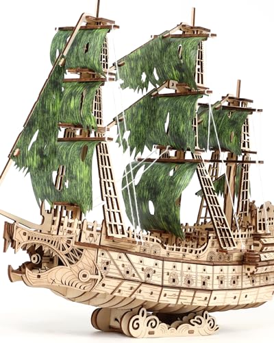 Challenging Flying Dutchman 3D Holzpuzzles für Erwachsene Piratenschiff Modellbausatz zum Bauen - Ideales Weihnachts- oder Geburtstagsgeschenk für Puzzle-Enthusiasten Challenging Flying Dutchman 3D Holzpuzzles für Erwachsene Piratenschiff Modellbausatz zum Bauen - Ideales Weihnachts- oder Geburtstagsgeschenk für Puzzle-Enthusiasten von Jigtoy