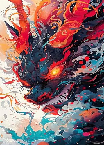 Puzzle 100 Teile, Anime Drache Puzzle für Erwachsene 40 x 28 cm Herausforderndes Rätsel Puzzlespiele für Die Ganze Familie Geschenke für Frauen Männer Puzzles 100 von Jiian