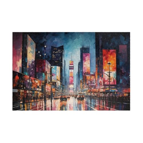 Puzzle 100 Teile, Aquarellstadt Puzzle für Erwachsene 40 x 28 cm Herausforderndes Rätsel Puzzlespiele für Die Ganze Familie Geschenke für Frauen Männer Puzzles 100 von Jiian