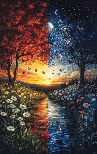 Puzzle 100 Teile, Baumblütenlandschaft Puzzle für Erwachsene 40 x 28 cm Herausforderndes Rätsel Puzzlespiele für Die Ganze Familie Geschenke für Frauen Männer Puzzles 100 von Jiian