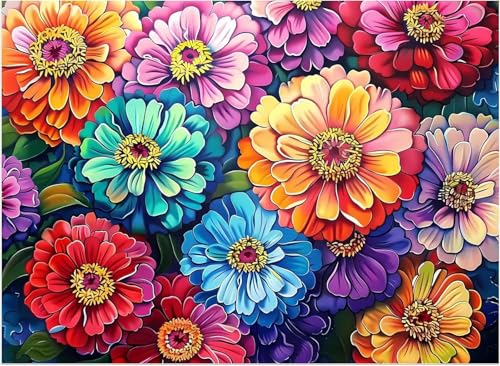 Puzzle 100 Teile, Bunte Gänseblümchen Puzzle für Erwachsene 40 x 28 cm Herausforderndes Rätsel Puzzlespiele für Die Ganze Familie Geschenke für Frauen Männer Puzzles 100 von Jiian