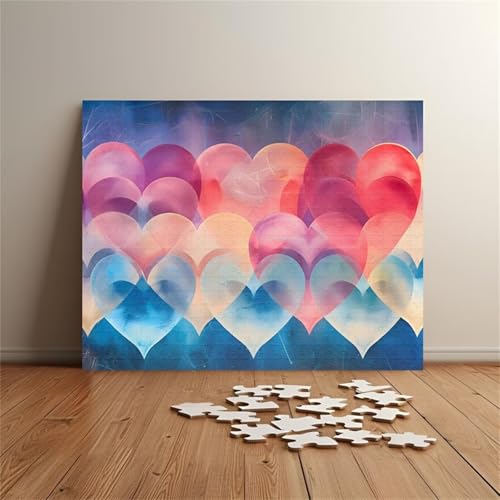 Puzzle 100 Teile, Herz Puzzle für Erwachsene 40 x 28 cm Herausforderndes Rätsel Puzzlespiele für Die Ganze Familie Geschenke für Frauen Männer Puzzles 100 von Jiian