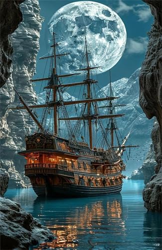 Puzzle 100 Teile, Mondsegelboot Puzzle für Erwachsene 40 x 28 cm Herausforderndes Rätsel Puzzlespiele für Die Ganze Familie Geschenke für Frauen Männer Puzzles 100 von Jiian