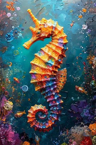 Puzzle 100 Teile, Seepferdchen Puzzle für Erwachsene 40 x 28 cm Herausforderndes Rätsel Puzzlespiele für Die Ganze Familie Geschenke für Frauen Männer Puzzles 100 von Jiian