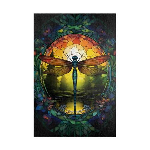 Puzzle 100 Teile, Sonnenaufgangslibelle Puzzle für Erwachsene 40 x 28 cm Herausforderndes Rätsel Puzzlespiele für Die Ganze Familie Geschenke für Frauen Männer Puzzles 100 von Jiian