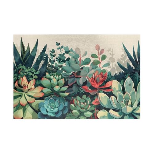 Puzzle 100 Teile, Sukkulenten Puzzle für Erwachsene 40 x 28 cm Herausforderndes Rätsel Puzzlespiele für Die Ganze Familie Geschenke für Frauen Männer Puzzles 100 von Jiian