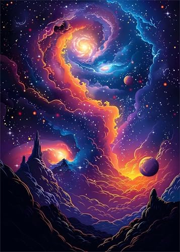 Puzzle 100 Teile Erwachsene Bunter Sternenhimmel 40 x 28 cm, Pädagogisches Spiel, Kreative Unterhaltung, Spaß, Klassisches Puzzle für Erwachsene Puzzle 100 von Jiian