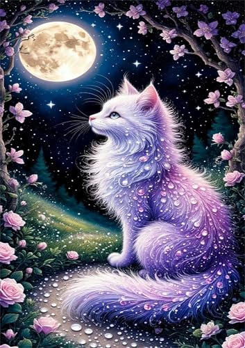 Puzzle 100 Teile Erwachsene Mondblumenkatze 40 x 28 cm, Pädagogisches Spiel, Kreative Unterhaltung, Spaß, Klassisches Puzzle für Erwachsene Puzzle 100 von Jiian