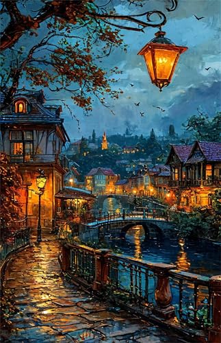 Puzzle 100 Teile Erwachsene Stadt Brücke Fluss 40 x 28 cm, Pädagogisches Spiel, Kreative Unterhaltung, Spaß, Klassisches Puzzle für Erwachsene Puzzle 100 von Jiian