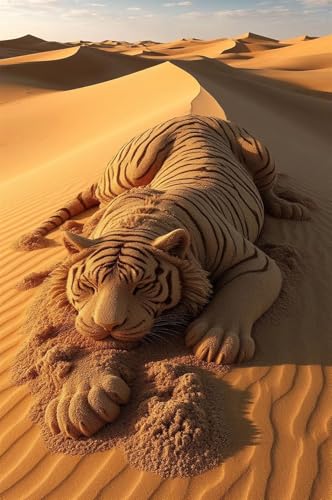 Puzzle 100 Teile Erwachsene Wüstentiger 40 x 28 cm, Pädagogisches Spiel, Kreative Unterhaltung, Spaß, Klassisches Puzzle für Erwachsene Puzzle 100 von Jiian