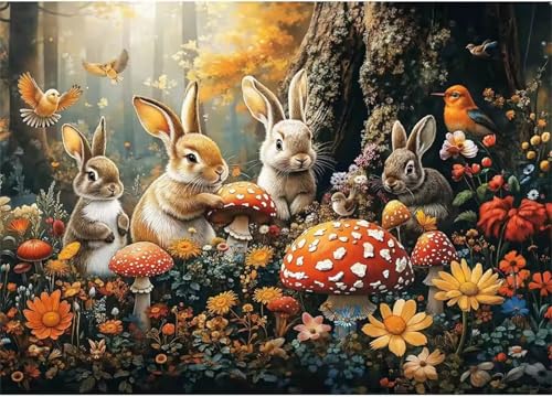 Puzzle 1000 Teile für Erwachsene Kaninchenpilz Impossible Game Pädagogisches Spiel Herausforderndes Rätsel 1000 Teile Puzzles 75 x 50 cm Puzzle 1000 Teile für Erwachsene Kaninchenpilz Impossible Game Pädagogisches Spiel Herausforderndes Rätsel 1000 Teile Puzzles 75 x 50 cm von Jiian
