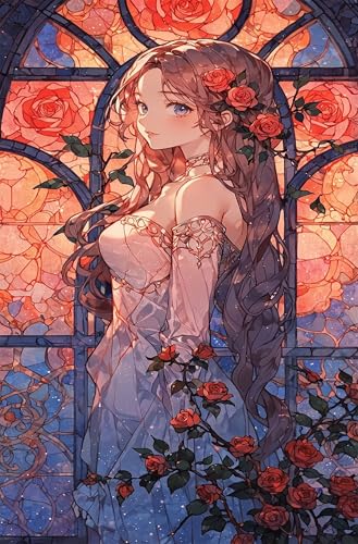 Puzzle 1000 Teile für Erwachsene Rosenmädchen Impossible Game Pädagogisches Spiel Herausforderndes Rätsel 1000 Teile Puzzles 75 x 50 cm von Jiian