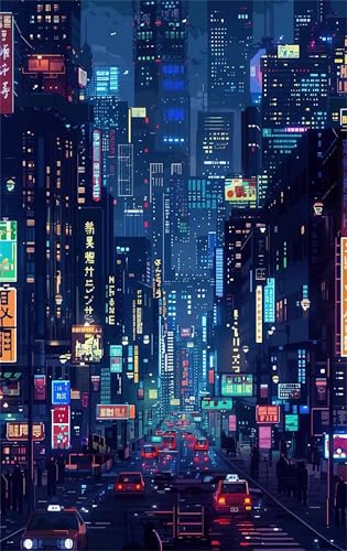 Puzzle 1000 Teile für Erwachsene Stadtnachtszene Impossible Game Pädagogisches Spiel Herausforderndes Rätsel 1000 Teile Puzzles 75 x 50 cm von Jiian