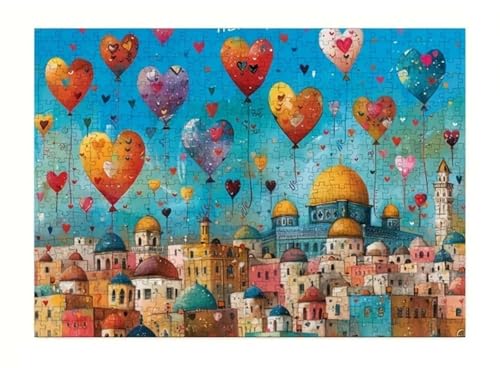 Puzzle 120 Teile für Erwachsene Cartoon Stadt Impossible Game Pädagogisches Spiel Herausforderndes Rätsel 120 Teile Puzzles 25 x 20 cm von Jiian