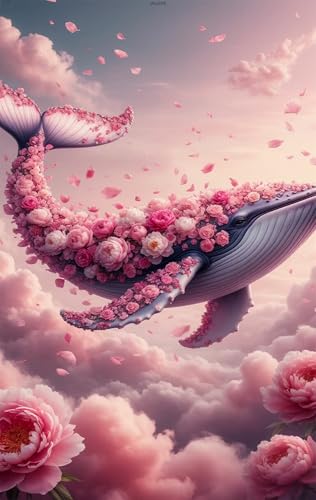 Puzzle 120 Teile für Erwachsene Rosa Blumenwal Impossible Game Pädagogisches Spiel Herausforderndes Rätsel 120 Teile Puzzles 25 x 20 cm von Jiian